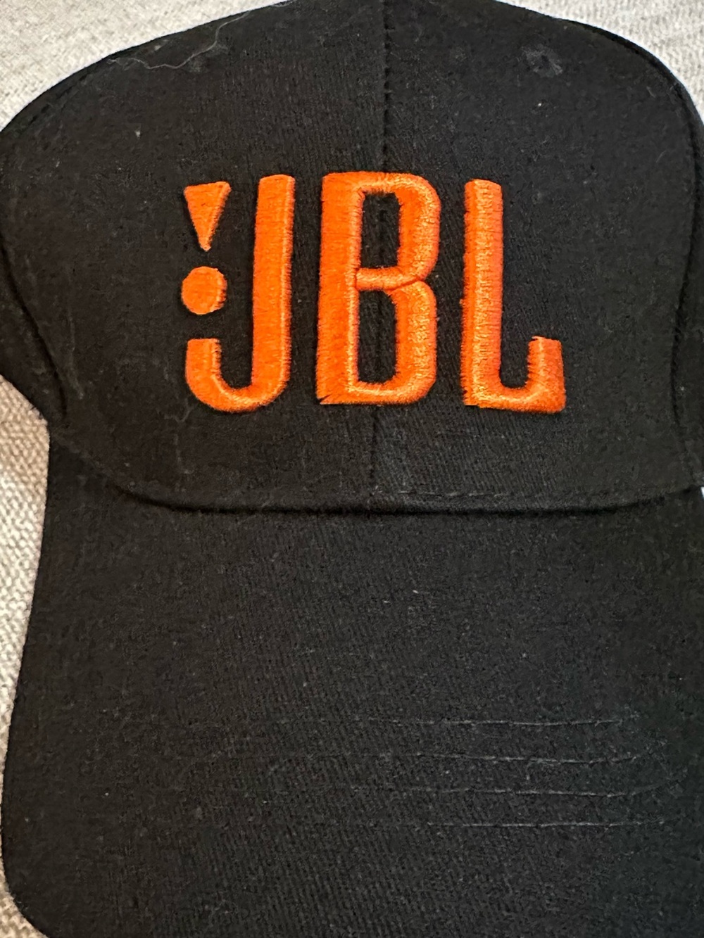 JBL Black Cap with Orange Logo - Men's Hat NWOT Velcro back strap.